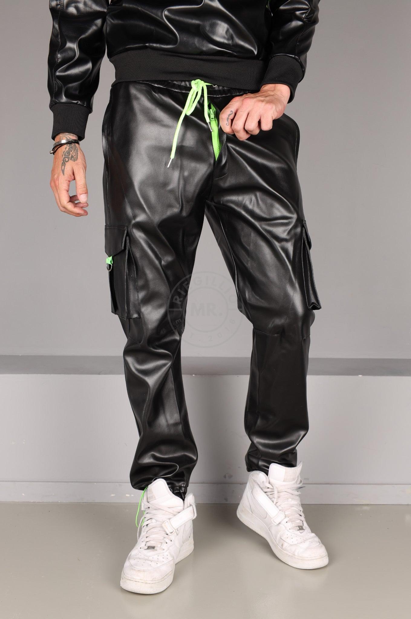 SNKRFTSH Vegan Leather Pants - Neon Touch