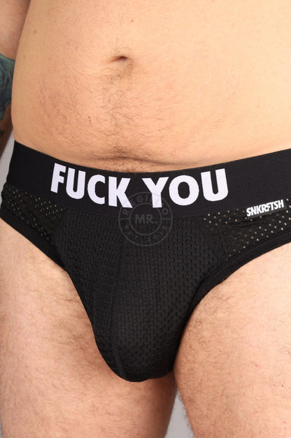 SNKRFTSH Mesh Brief FUCK YOU - Black