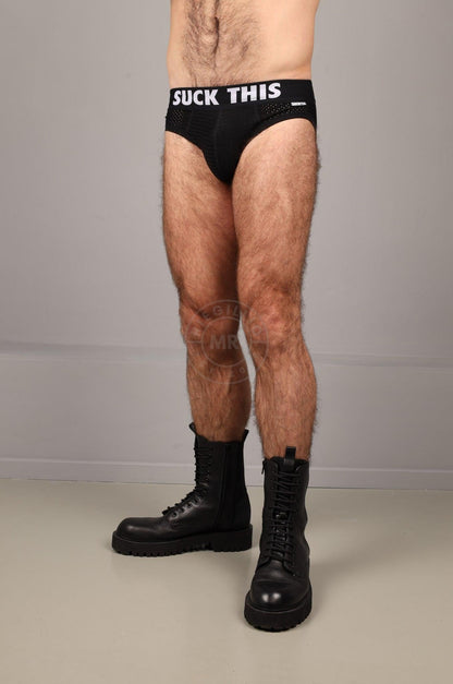 SNKRFTSH Mesh Jock SUCK THIS / EAT THIS - Black