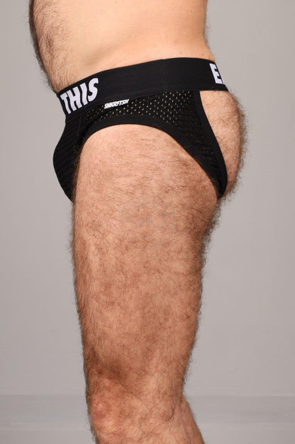 SNKRFTSH Mesh Jock SUCK THIS / EAT THIS - Black