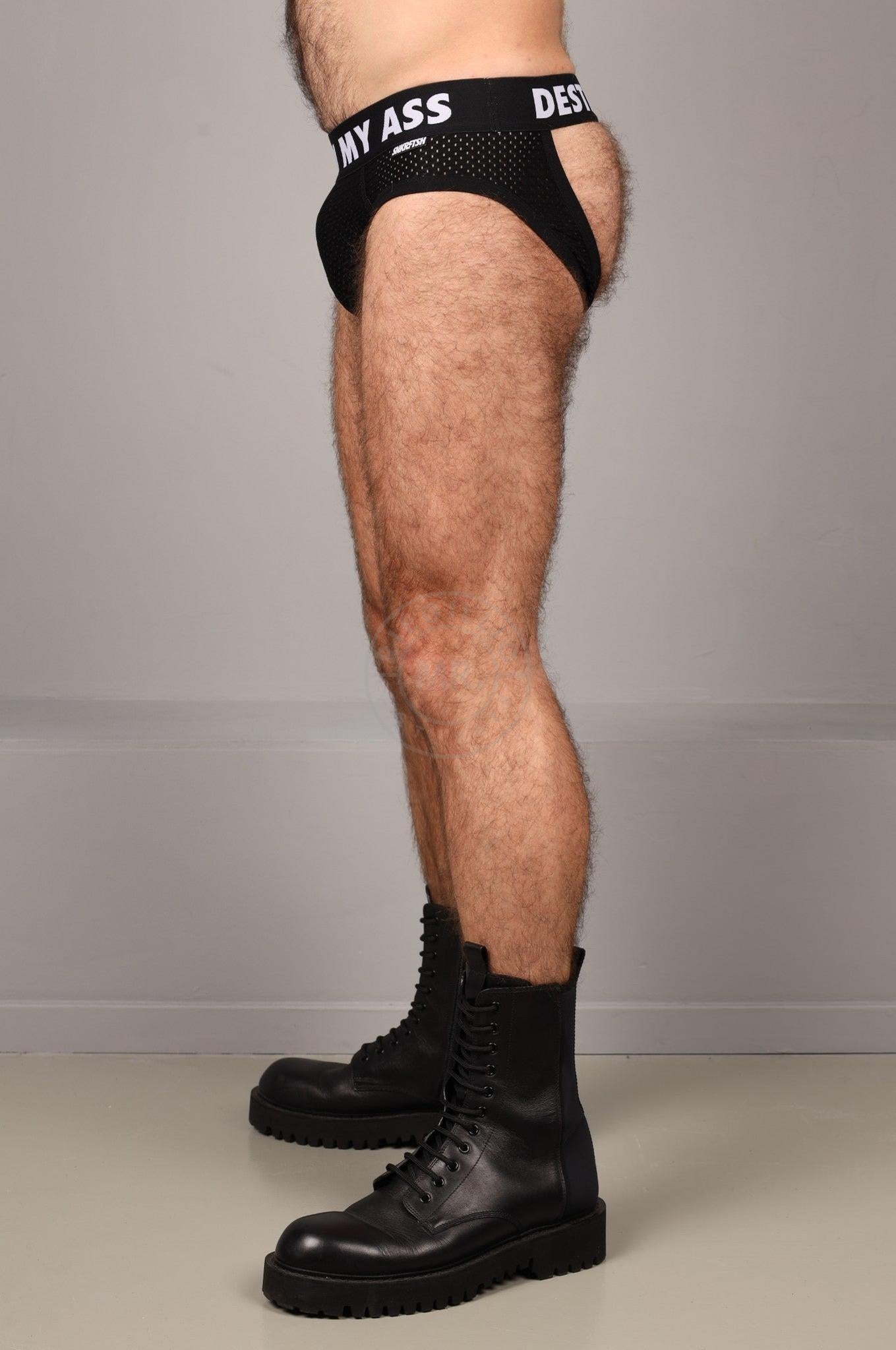 SNKRFTSH Mesh Jock DESTROY MY ASS - Black