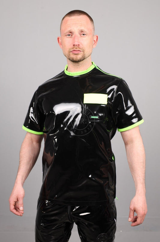 SNKRFTSH Black PVC T-Shirt - Neon Touch
