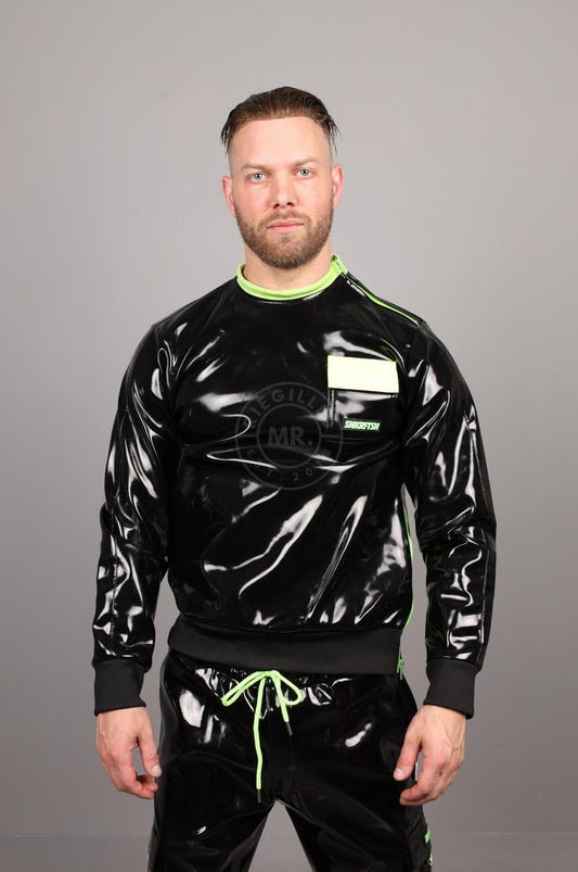 SNKRFTSH Black PVC Sweater - Neon Touch